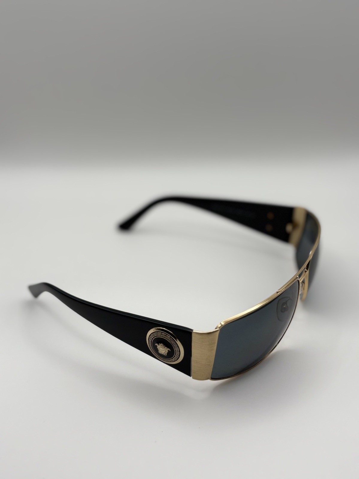 VERSACE VE2163 100287 Gold Grey Lens Men’s Rectangle Sunglasses 63mm