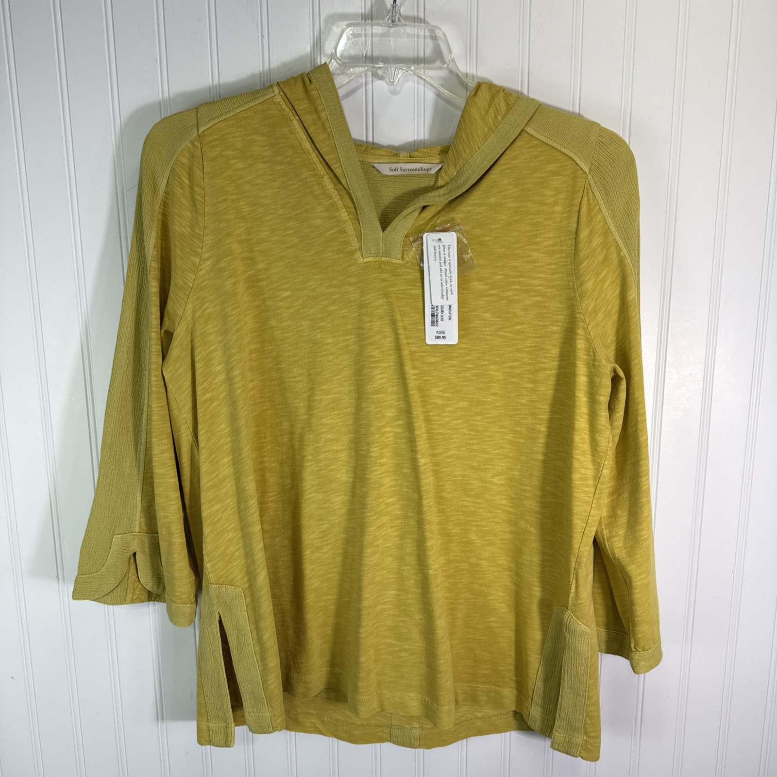 Soft surroundings Maritza Cotton Gauze Tunic Pants Set Gold PL Loungewear Hoodie