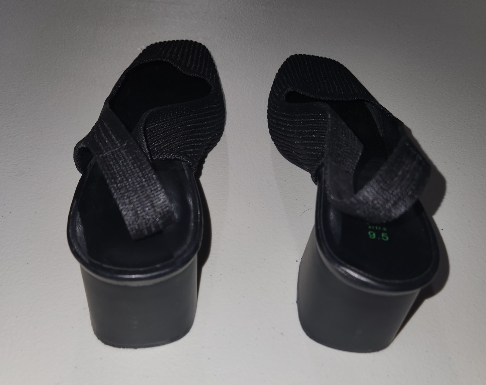 Burudani Stretch Knit Slingback Heels in Black Size 9.5