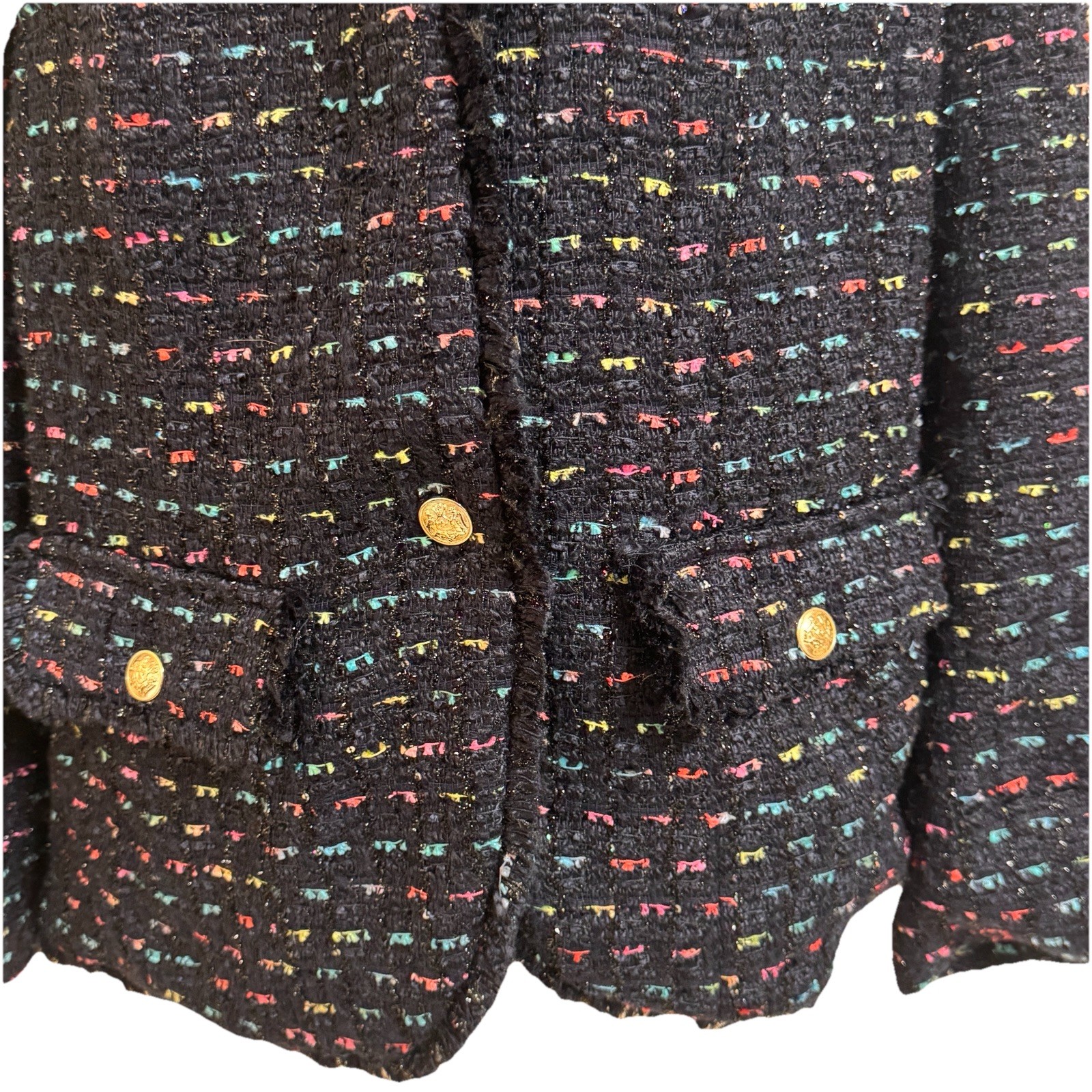 Talbots Rainbow tweed blazer jaket and skirt set sz 16