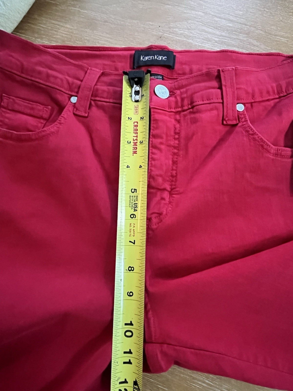 Karen Kane Zuma Crop Jean Size 12 Red Jeans Skinny Slim Stretch NEW NWT