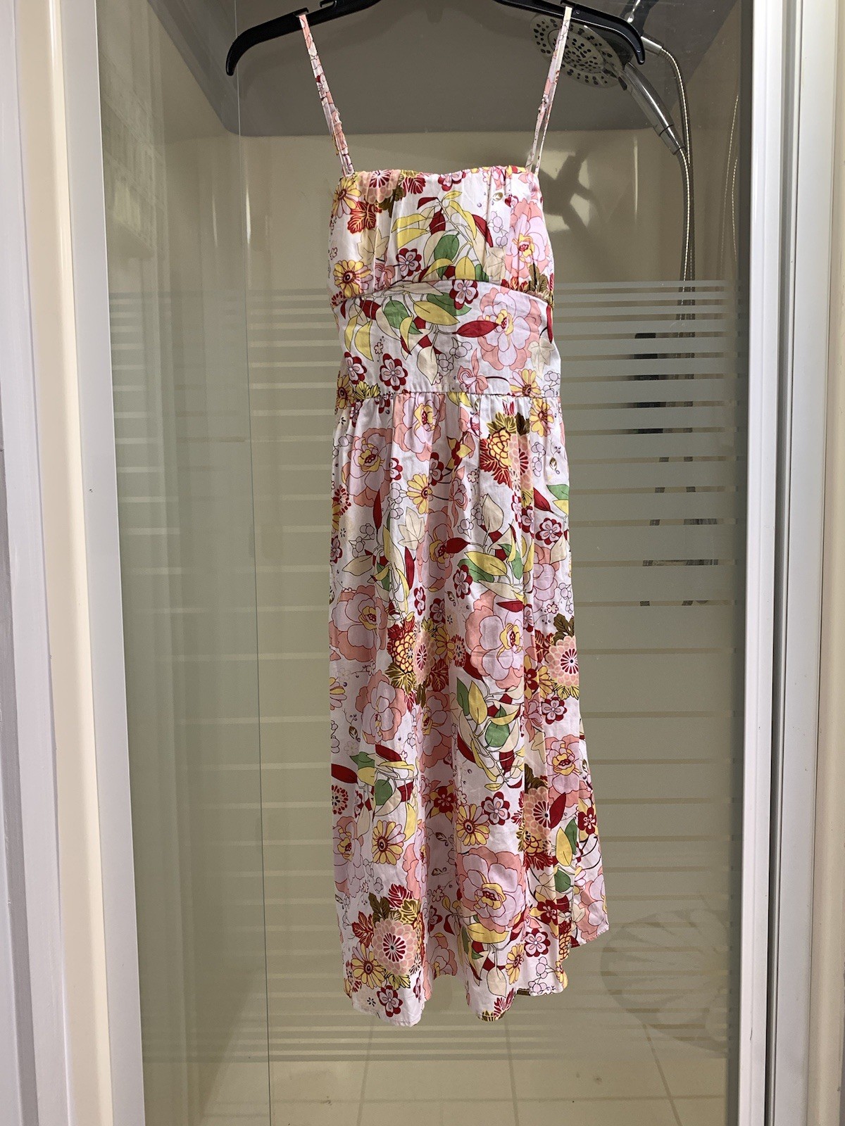 Ambiance Floral Print Sundress Dress Cotton Built-in Bra Pads Size Small NWT