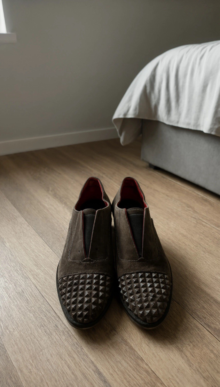 Apepazza Suede Studded Loafers, 26 cm Insole