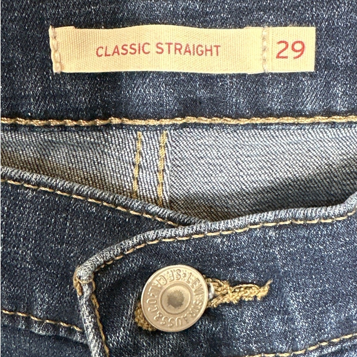 Levi’s 505 Classic Straight Leg Jeans Womens Sz 8L Mid Rise Denim Long Tall