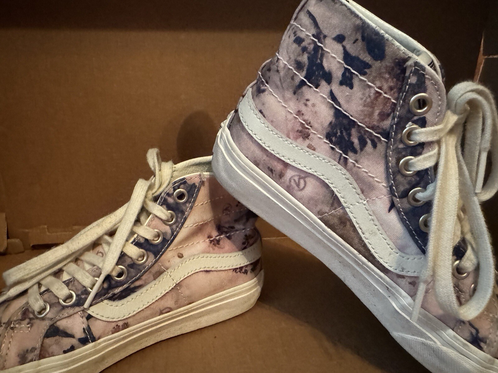 Vans Sk8-Hi 38 Deco Floral Dye High Top Pink Purple Unisex Size Men 5.5 Women 7