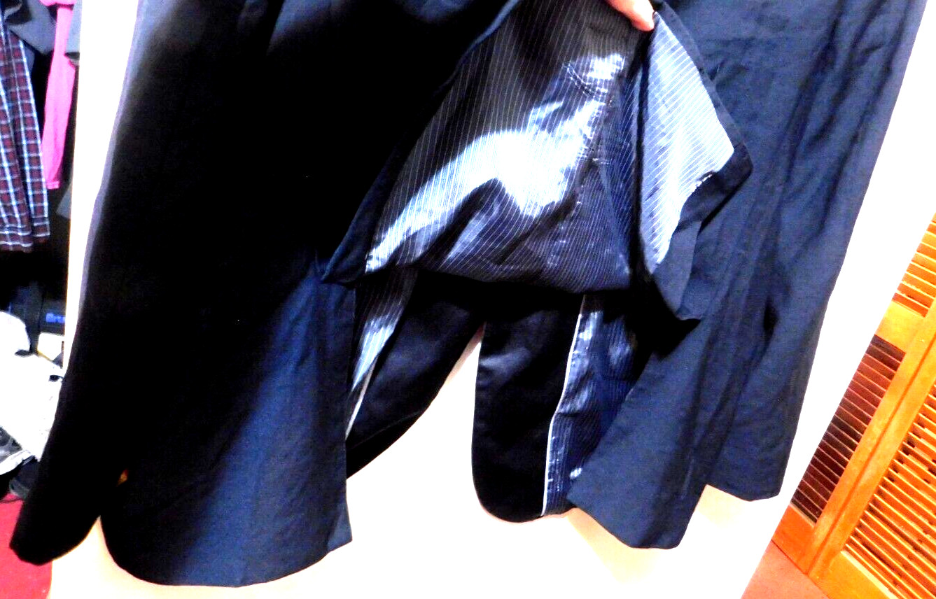 Calvin Klein~Fine Worsted Polyester & Wool Black Tuxedo Jacket Size 48L Slim Fit