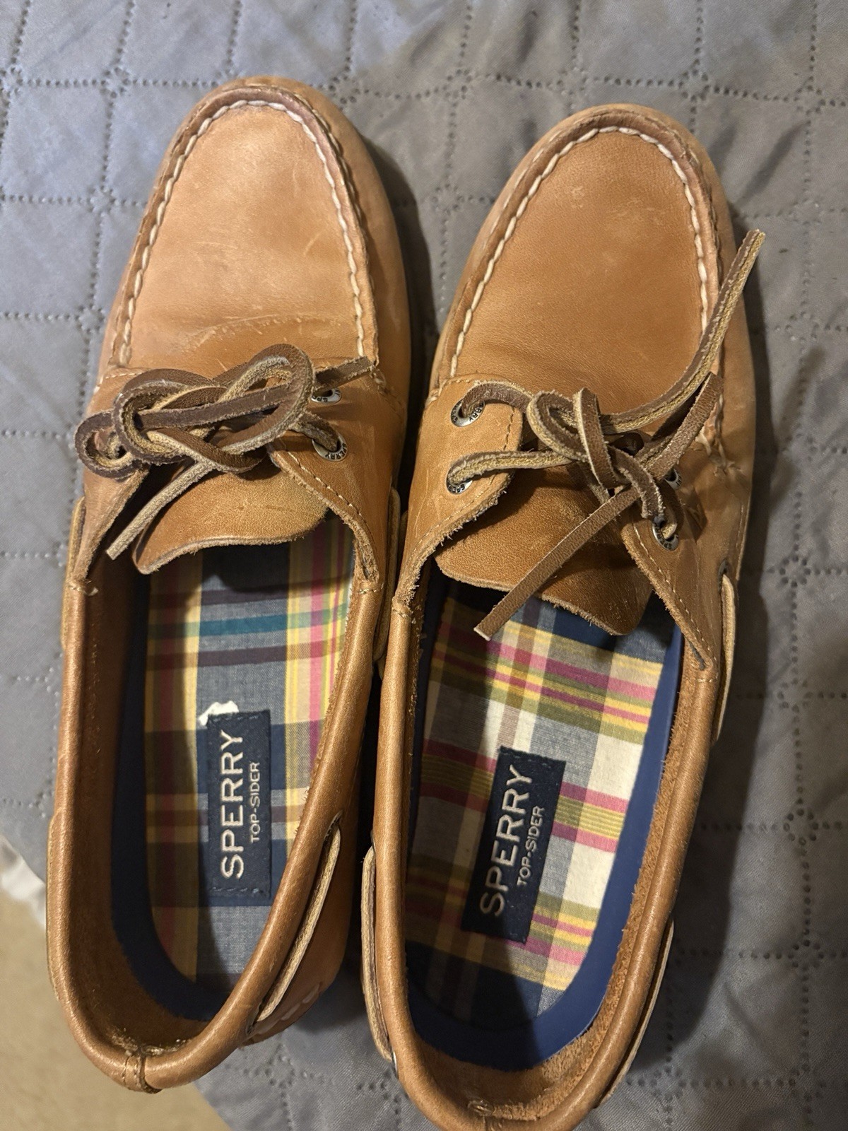 Sperry Top-Sider tan leather boat shoes size US 8 #preppy #nautical
