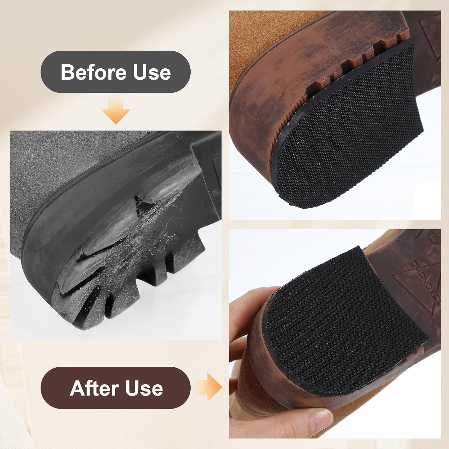 2 Pairs Shoe Repair Rubber Heels Non-Slip Replacement Pads for Boots Dress Shoes