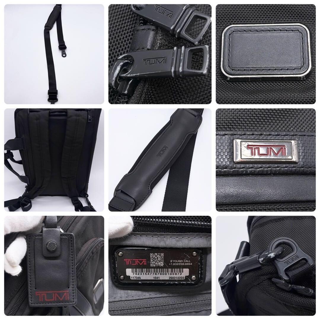TUMI ALPHA3 3 Way Business Bag Backpack Briefcase Black Laptop Auth