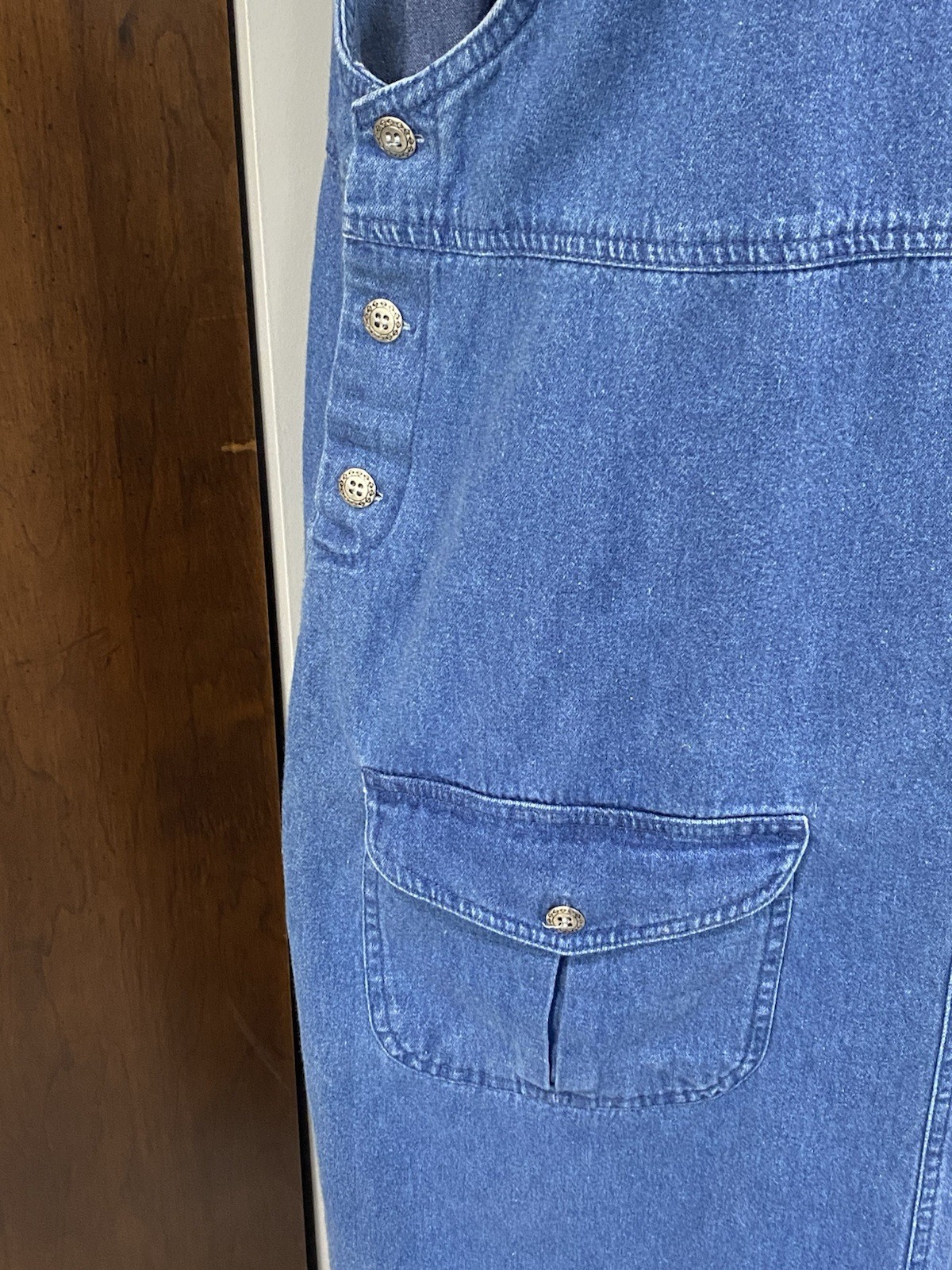 Blue J denim Ladie’s L dress jumper midi side buttons pockets