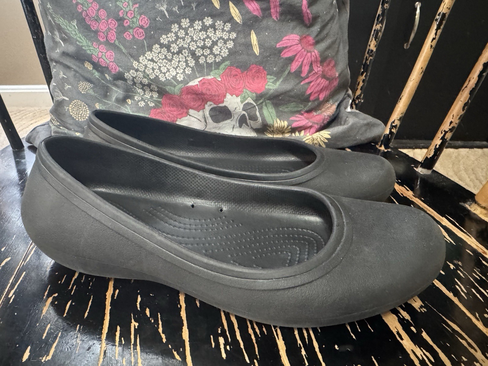 Crocs At Work Women’s Size 11 Wide Black Ballet Flats Slip On Comfort Shoes