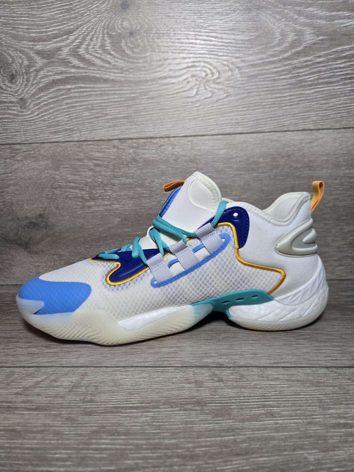 Adidas Basketball BYW Select SMU IF4285 Cream White Blue Hoop York City Mens 9.5