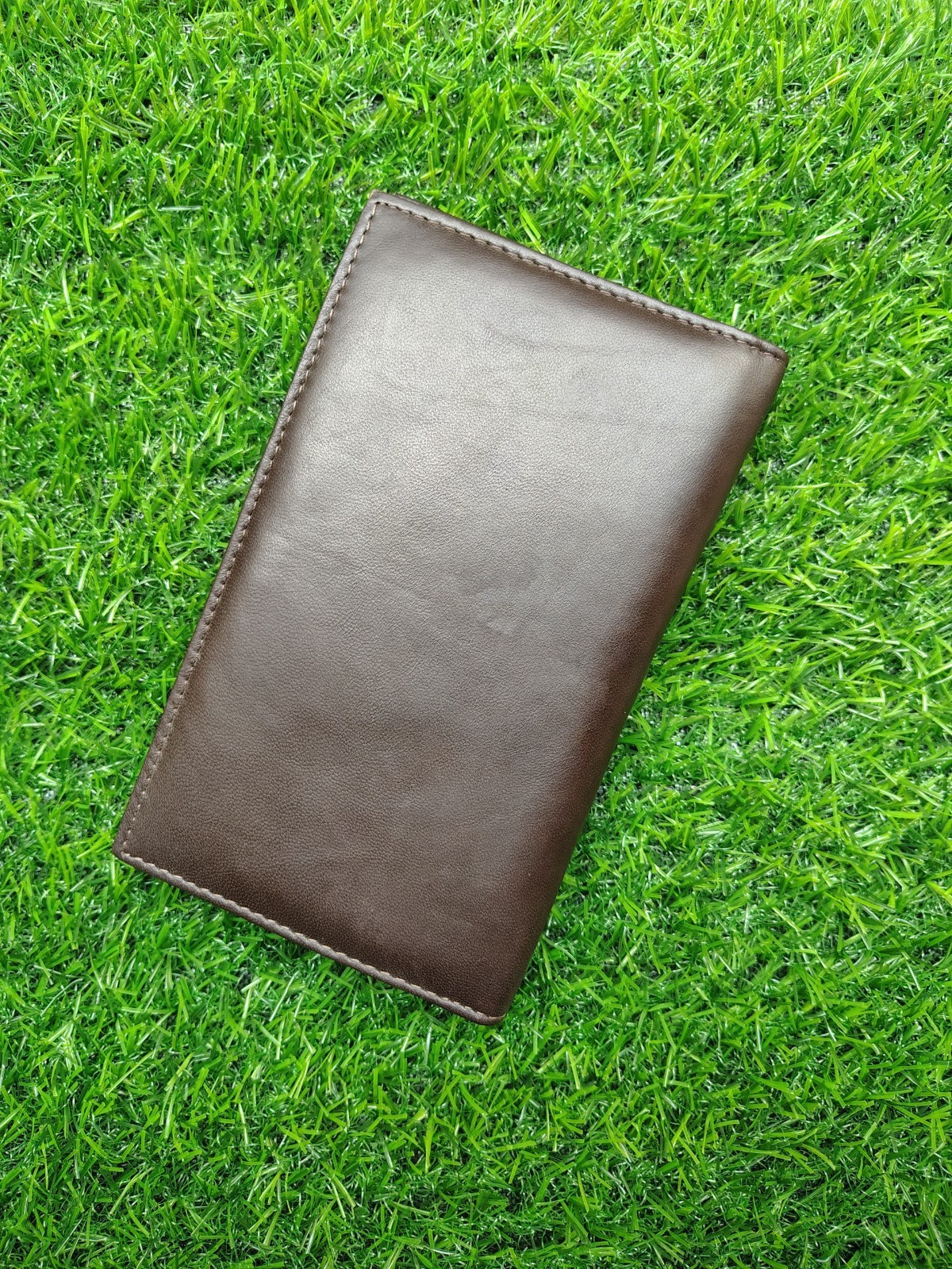 Checkbook Cover, Genuine Leather Bifold Long Checkbook with RFID Blocking, Brown