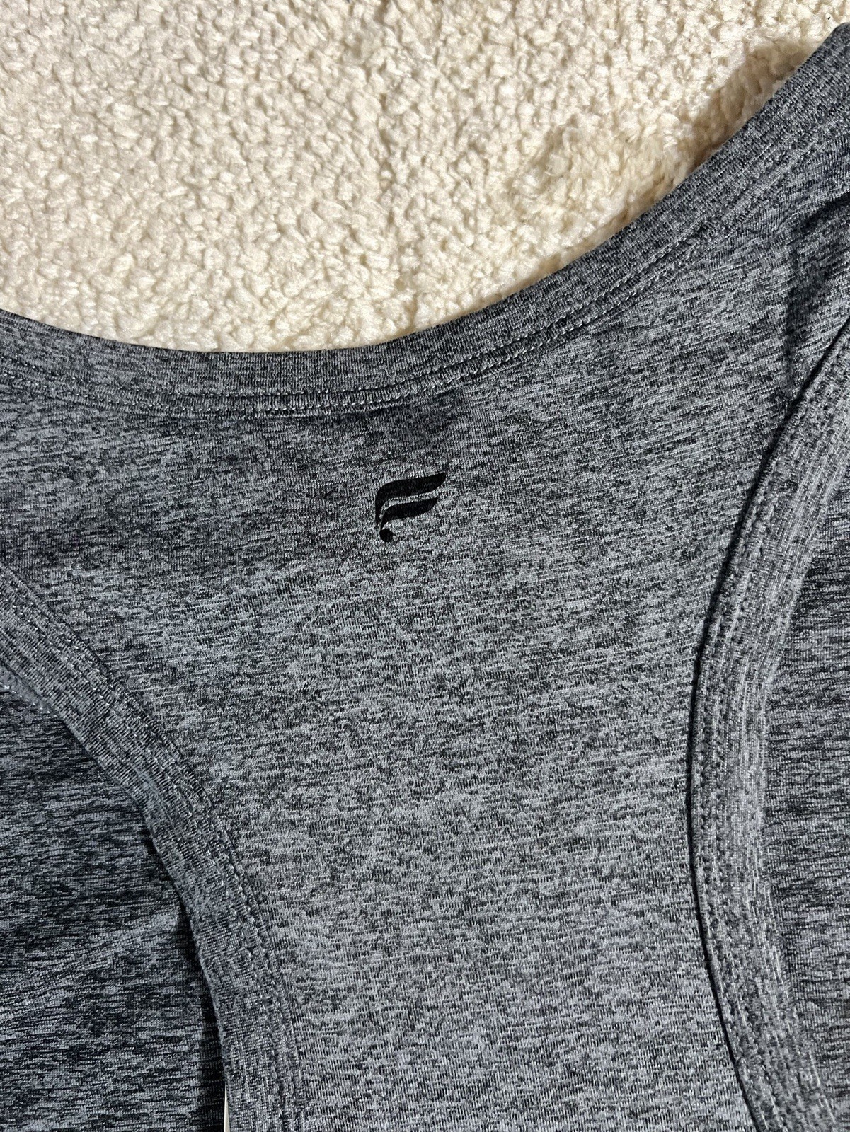 Fabletics Plus Size Tank Top 3X Grey Mesh Racerback Activewear Gym Yoga Workout