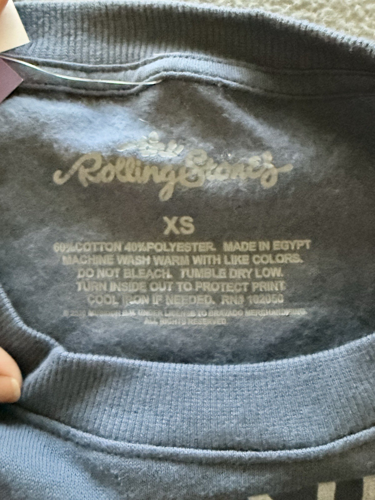 The Rolling Stones Size XS Blue Graphic Crew Neck Sweatshirt Rock Band New