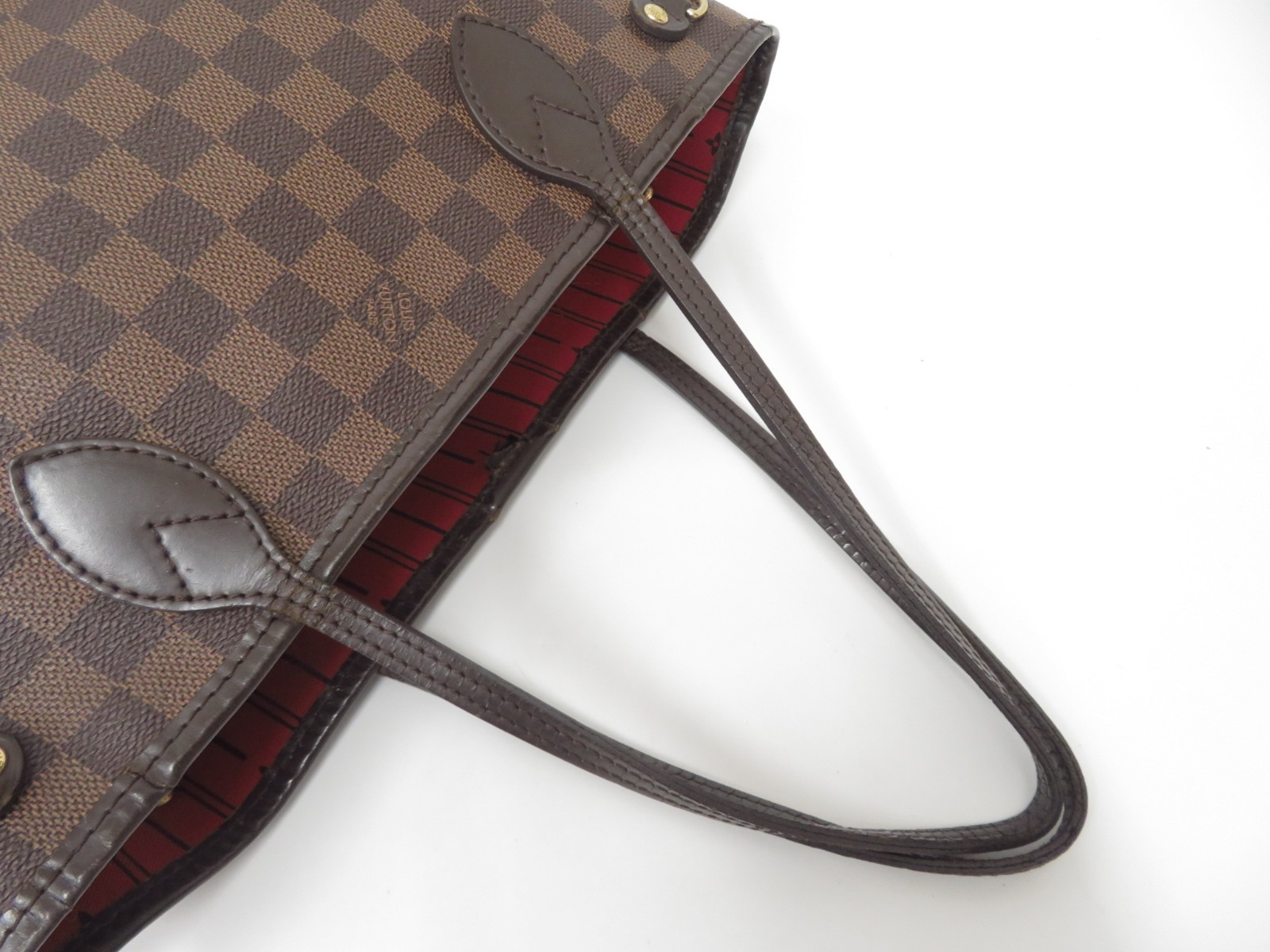 Authentic Louis Vuitton Damier Ebene Neverfull PM Tote Bag Handbag F#51490