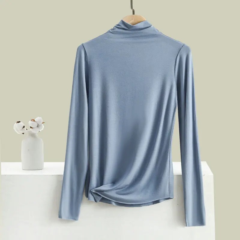 Hot Sale Womens Fashion hot tops High Neck T Shirt Undershirt Long Sleeve