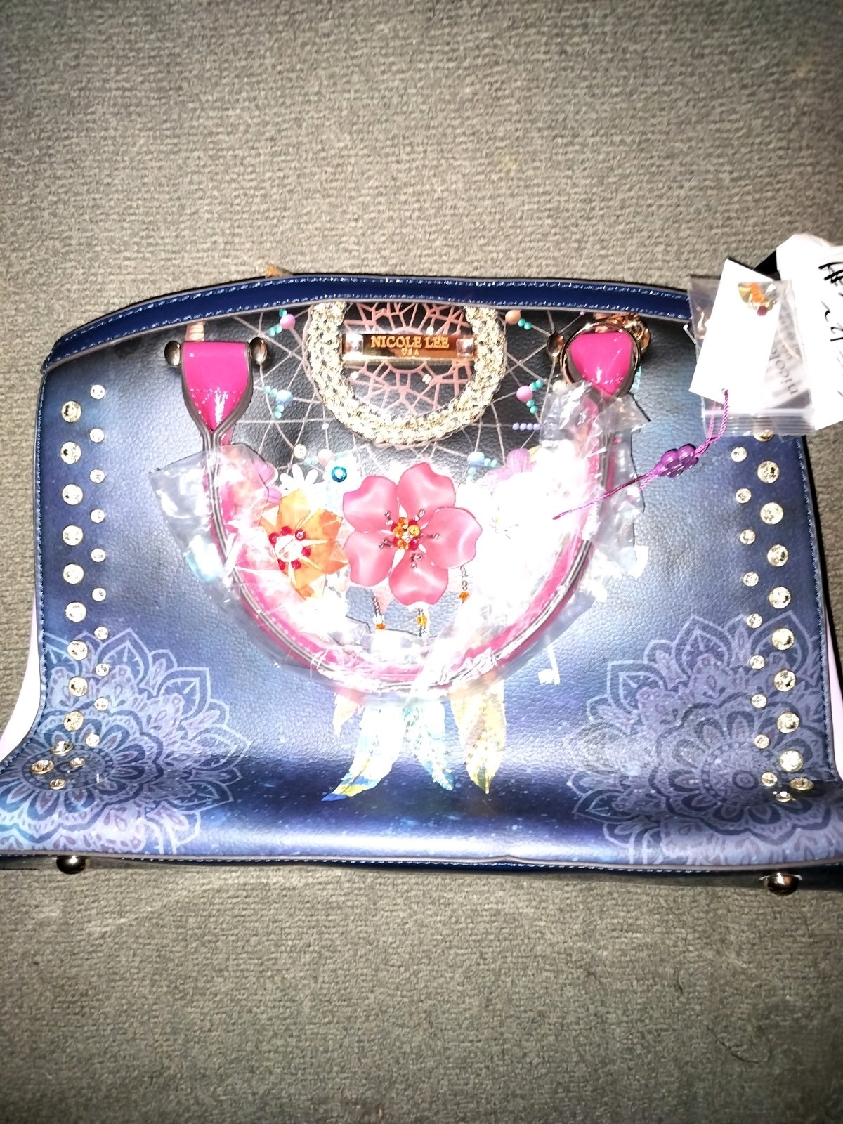 Nicole Lee USA Dream Catcher Backpack Purse 15″ Turn Lock Drawstring