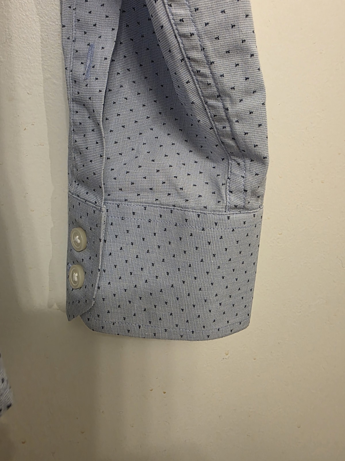 Banana Republic Stretch Tailored Slim Fit Blue Geometric Shirt L 36/37