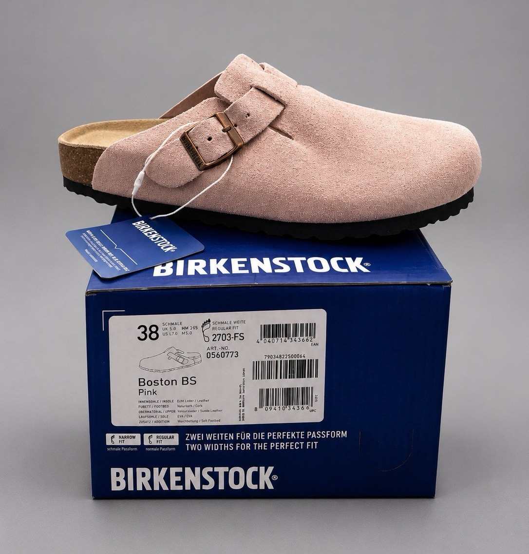Birkenstock Boston BS Pink Suede Soft Footbed Clogs Women’s US 7 EU 38 NWT
