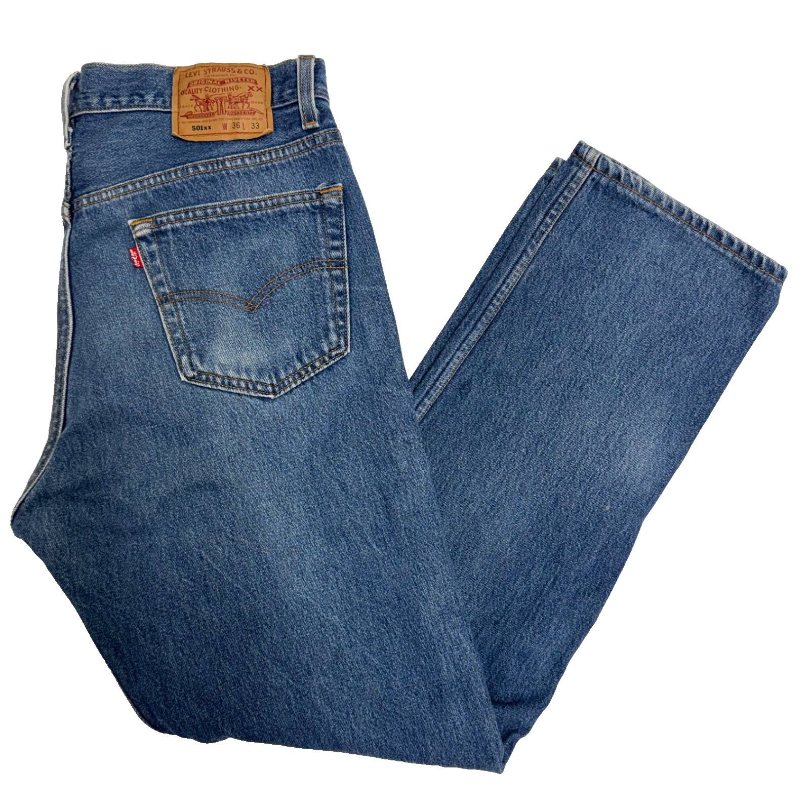 VTG Levi’s 501 xx Men’s Jeans Button Fly Y2K 90’s Made in USA 36×33 (33.5×29.75)