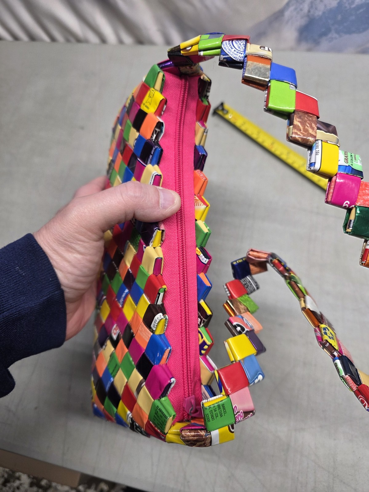 🔥 Candy Wrapper Purse Woven Handmade Recycled Shoulder Bag Eco Friendly Mexico
