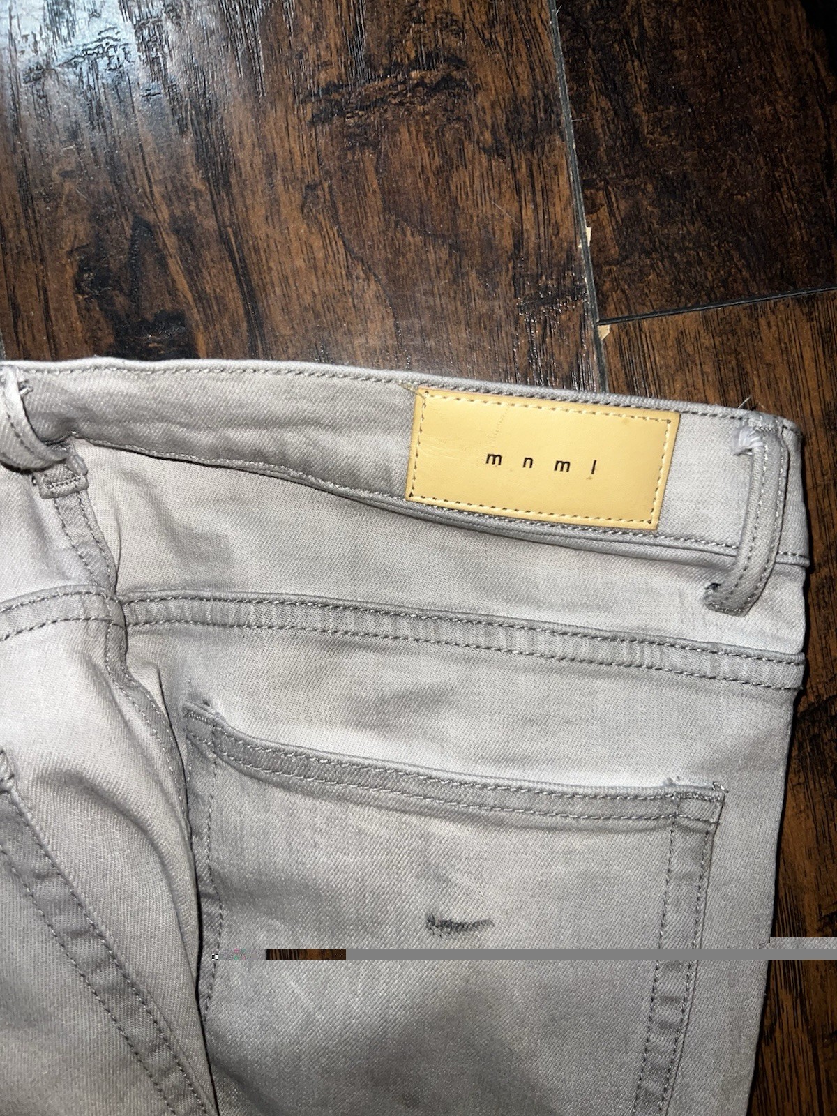 MNML Men’s Gray Skinny Stacked Jeans Size 34 Great Condition