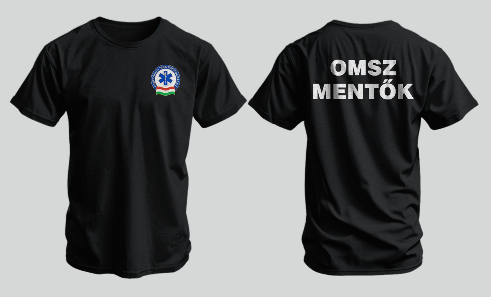 OMSZ Mentők Hungary Ambulance EMS Paramedic Black T-Shirt Hungarian Rescue Tee