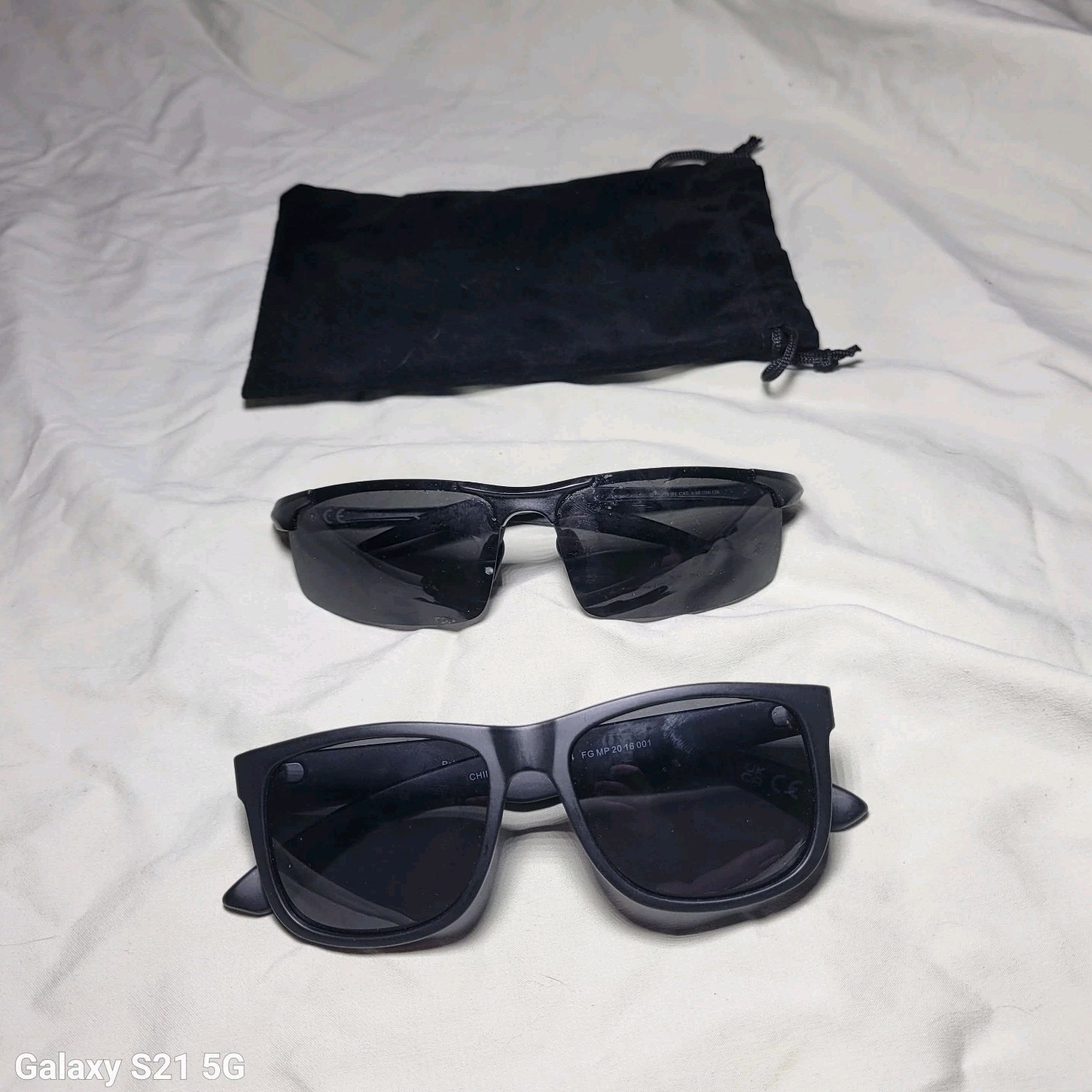 Lot of 2 Sunglasses Bundle Foster Grant Matte Black Square + Duco Sport Semi-Rim