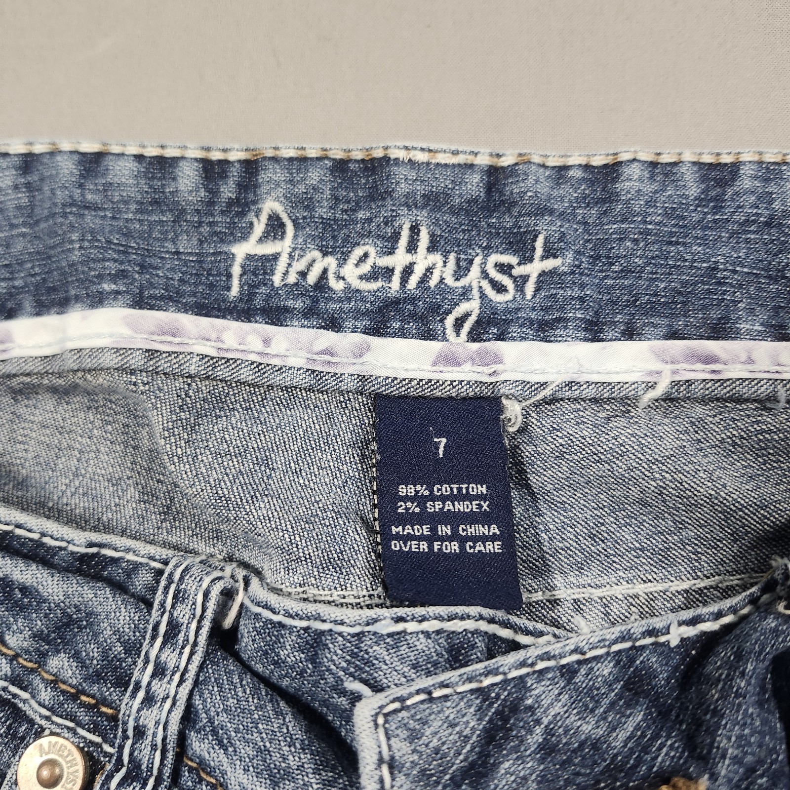 Amethyst Bootcut Jeans Blue Denim Medium Wash Distressed