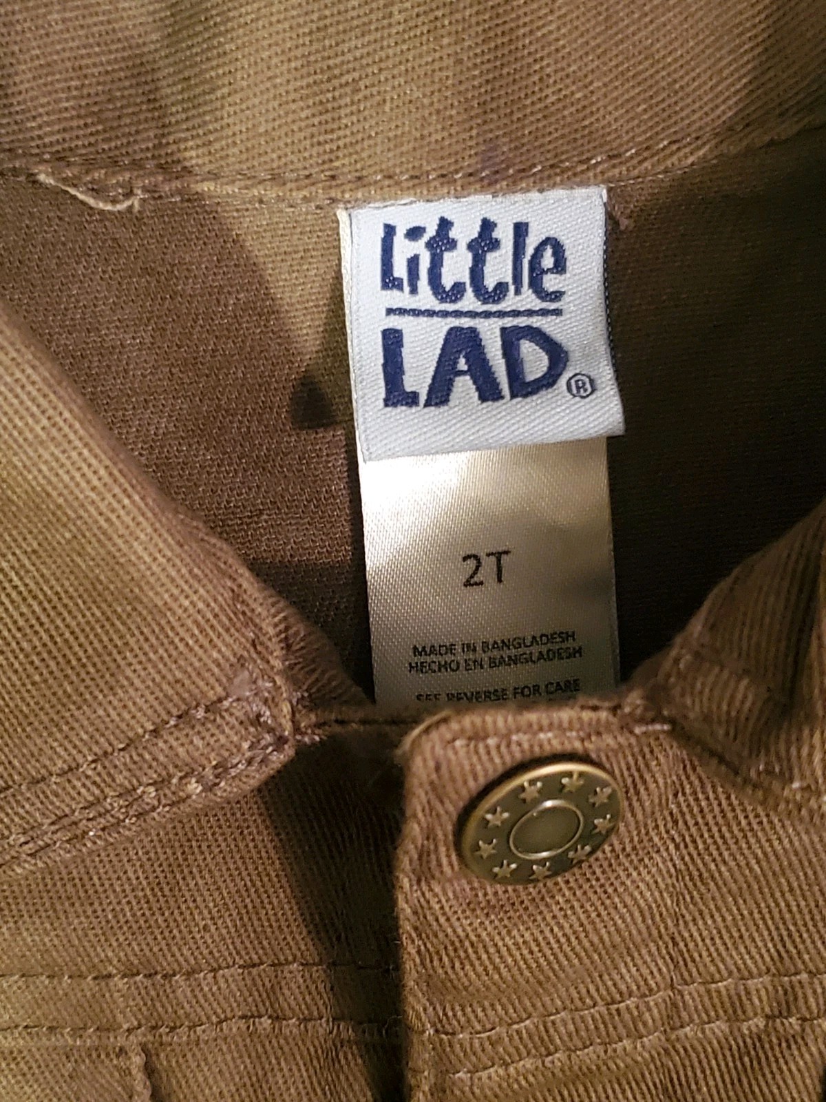 Little Lad green denim jacket 2T, NWT, adorable, snap up, 2 front pockets