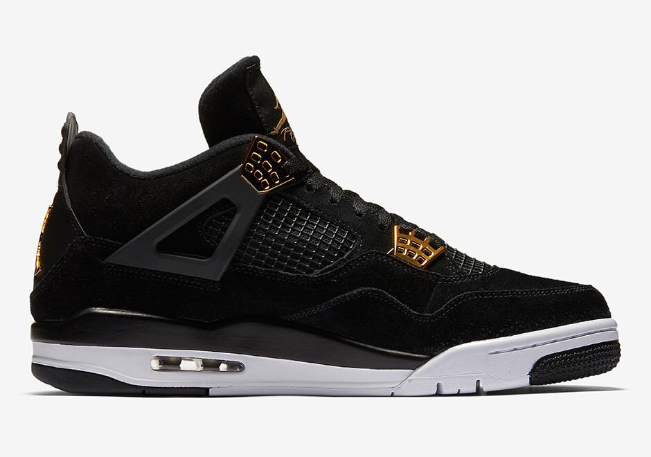 Nike Air Jordan 4 Retro Royalty Size 6.5-12 Black Metallic Gold White 308497 032