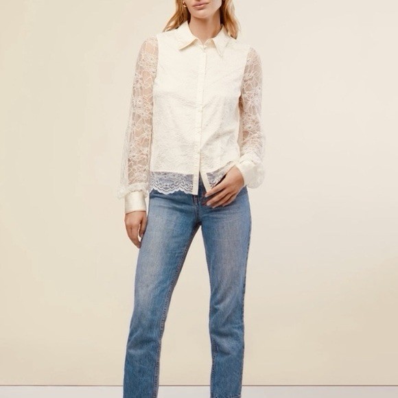 Rachel Parcell Ivory Lace Top Size S Western Regency Cottage