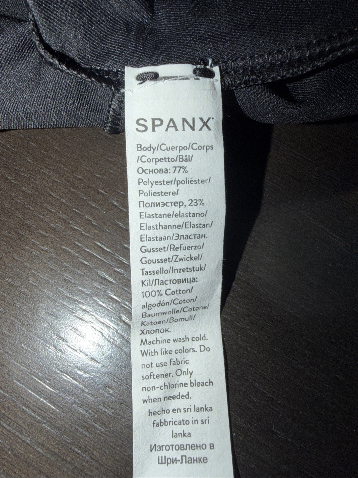 SPANX V Neck Tank Bodysuit Stretch Small Classic Black