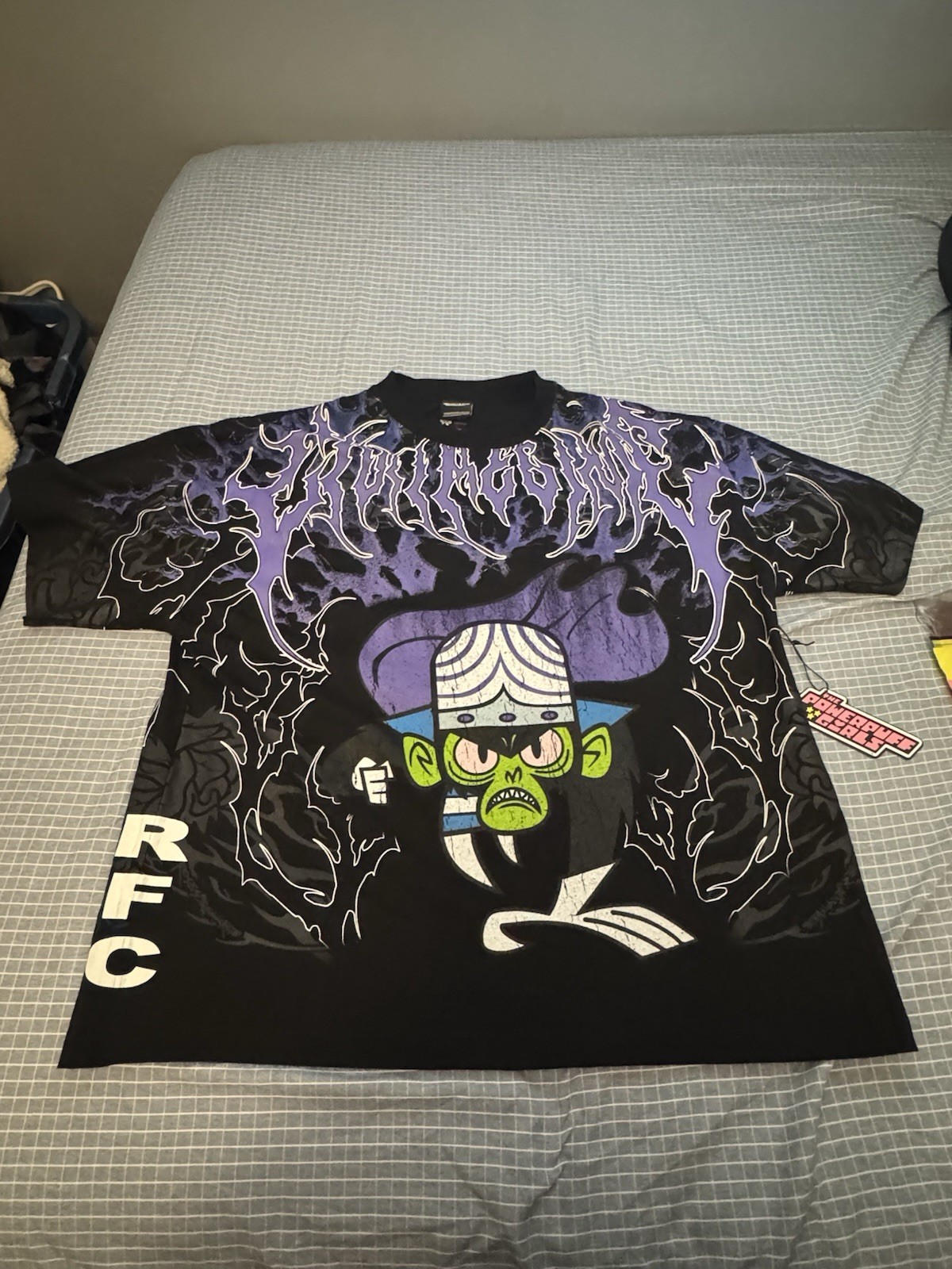 Civil Regime Mojo Jojo Powerpuff Girls Graphic Print Black Crew Neck T-Shirt XL