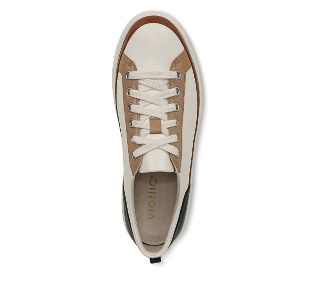 Vionic’s Winny Sneaker, Ivory Black Leather