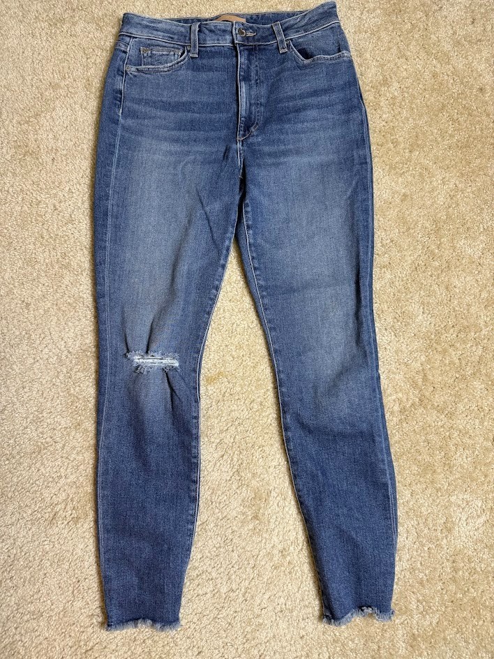 Joe’s Jeans Jeans Womens 28 Blue High Rise Skinny Ankle Distressed Raw Hem Rips
