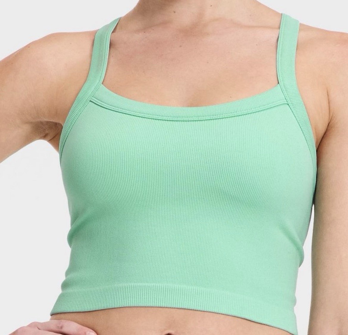 Women’s Seamless Cropped Support Tank Top Joy Lab Green Medium