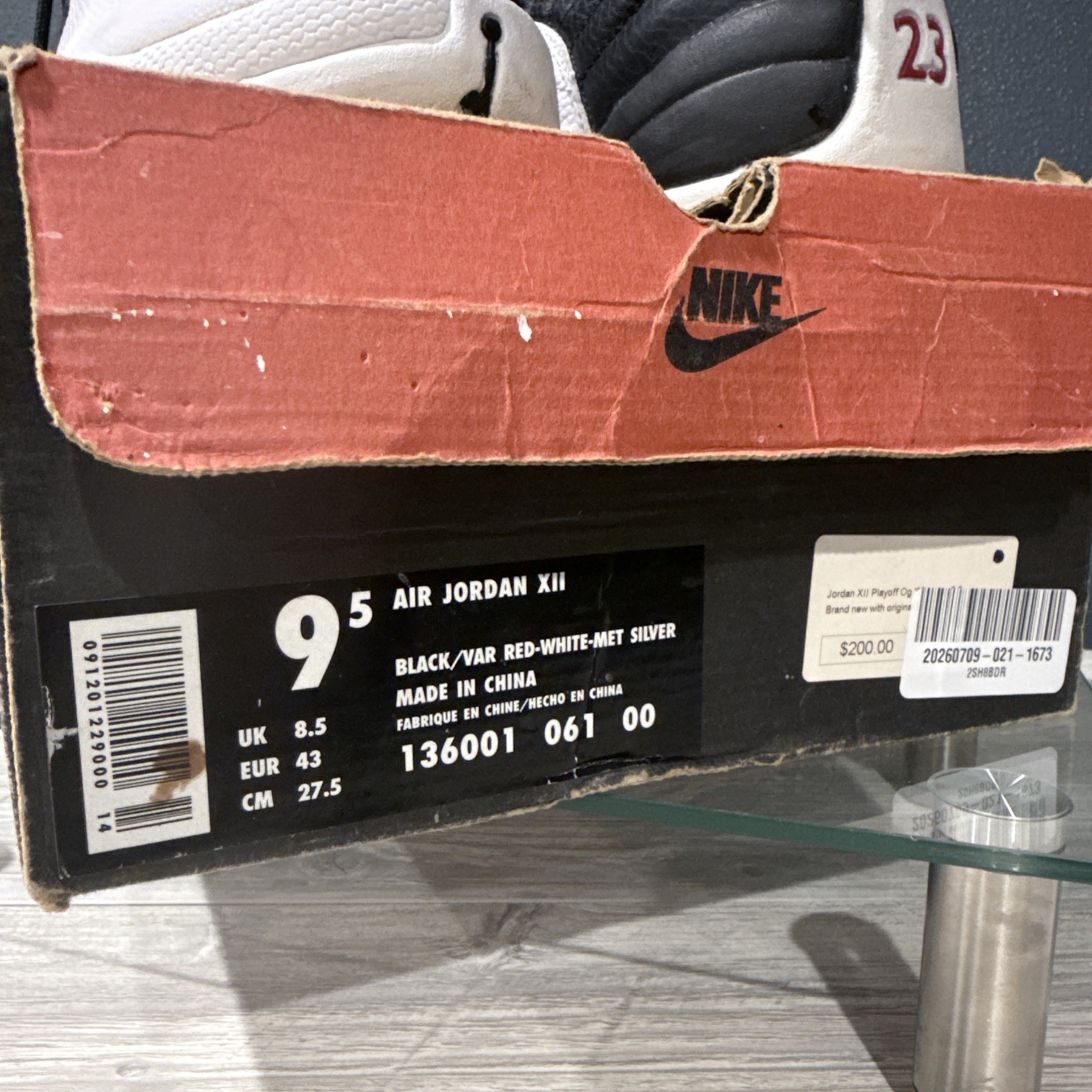 Original 1997 Jordan 12 Playoff – Men’s Size 9.5 with OG Box