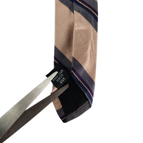 Vtg. Robert Talbott/Jack Henry Pink Gray Classic Stripe 100% Silk Tie