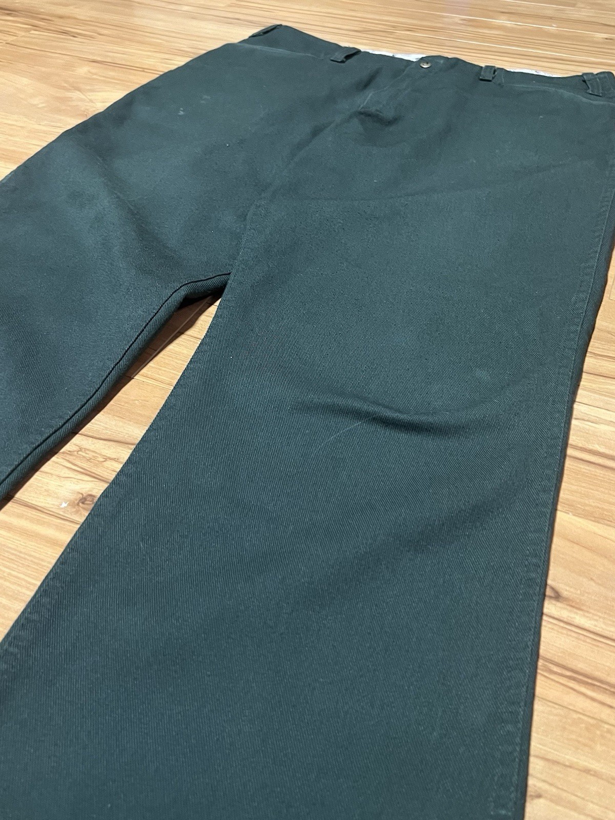 Ben Davis Men’s Green Cotton Twill Workwear Pants Straight Leg Flat Front 40