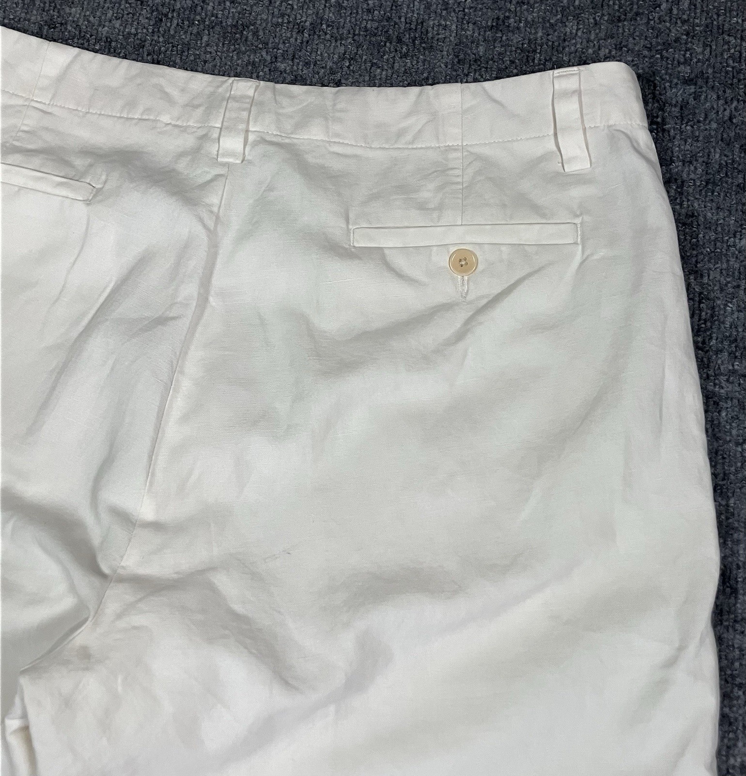 Banana Republic Dawson Men’s Linen Cotton Pants 35×34 Tan Straight Flat Front