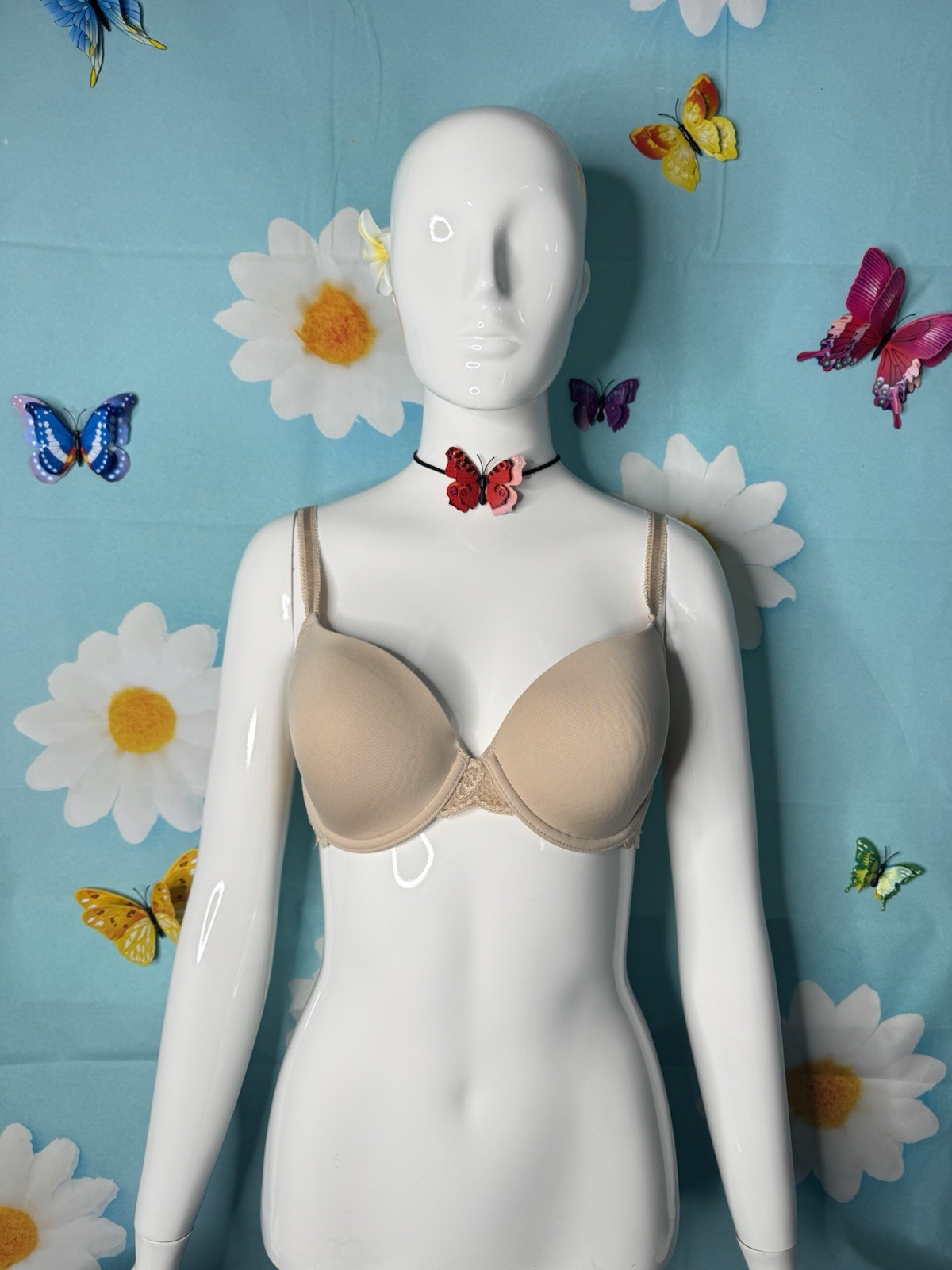 WACOAL FRENCH GARDEN FULL COVERAGE UNDERWIRE TSHIRT BRA SZ 38B #85340 BEIGE