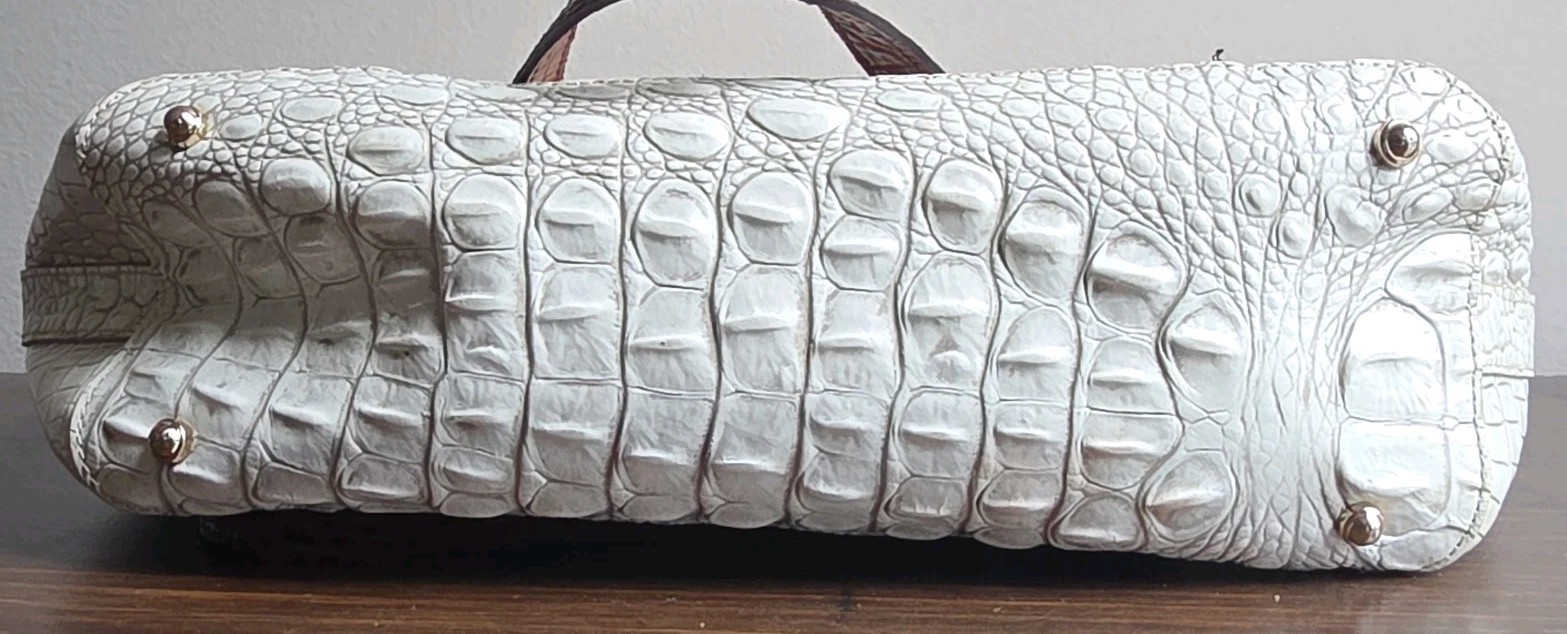 Brahmin Medium Asher Tote Coconut Soraya Melbourne Leather Rare Crocodile White