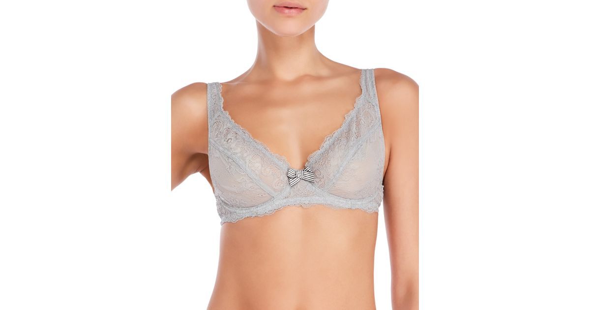 New Claudette Bardot Unlined Plunge Bra Color Concrete Gray Women’s Intimate Bra
