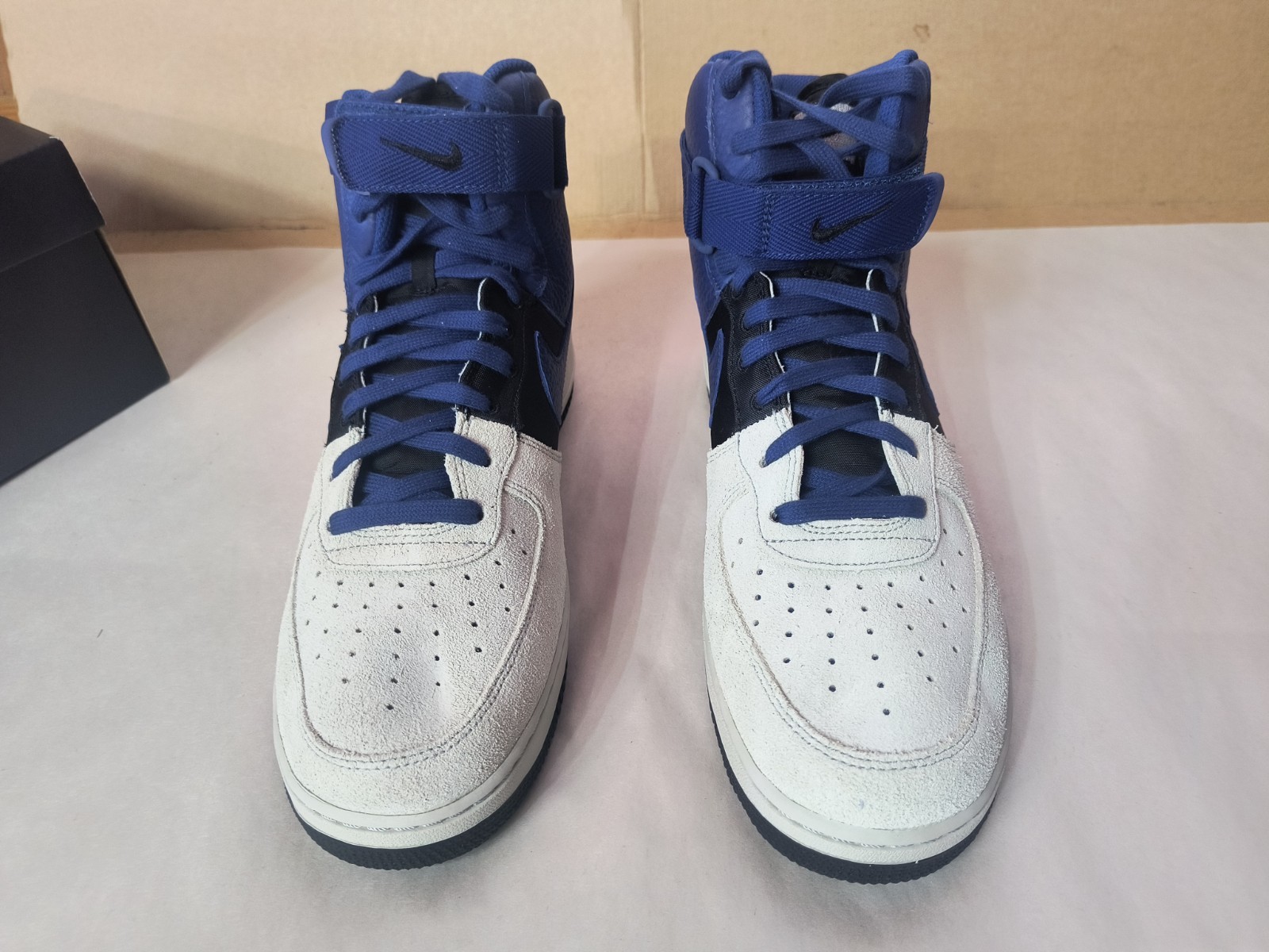 NEW Nike Air Force 1 High 07 Lv8 Platinum Deep Royal Blue 806403 009 NIB Sz 10.5