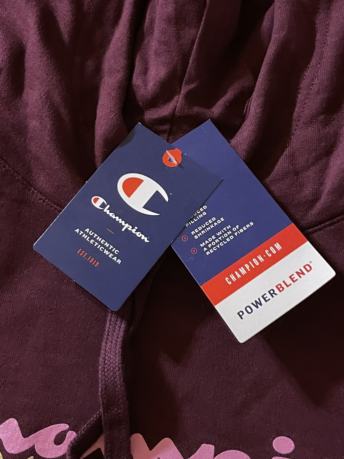 3X Champion® Powerblend Classic Graphic Hoodie BNWTS $55.00 Dark Berry
