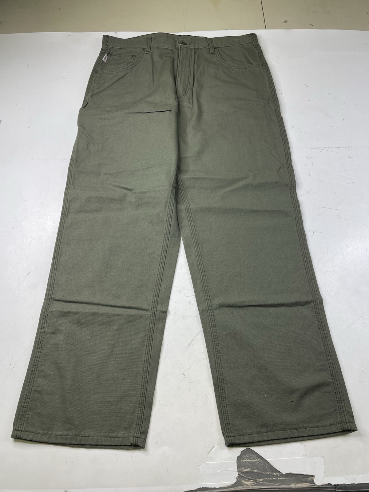 Carhartt Flame Resistant Work Pants Men’s Size 36×32 FRB159 MOS Green Loose Fit