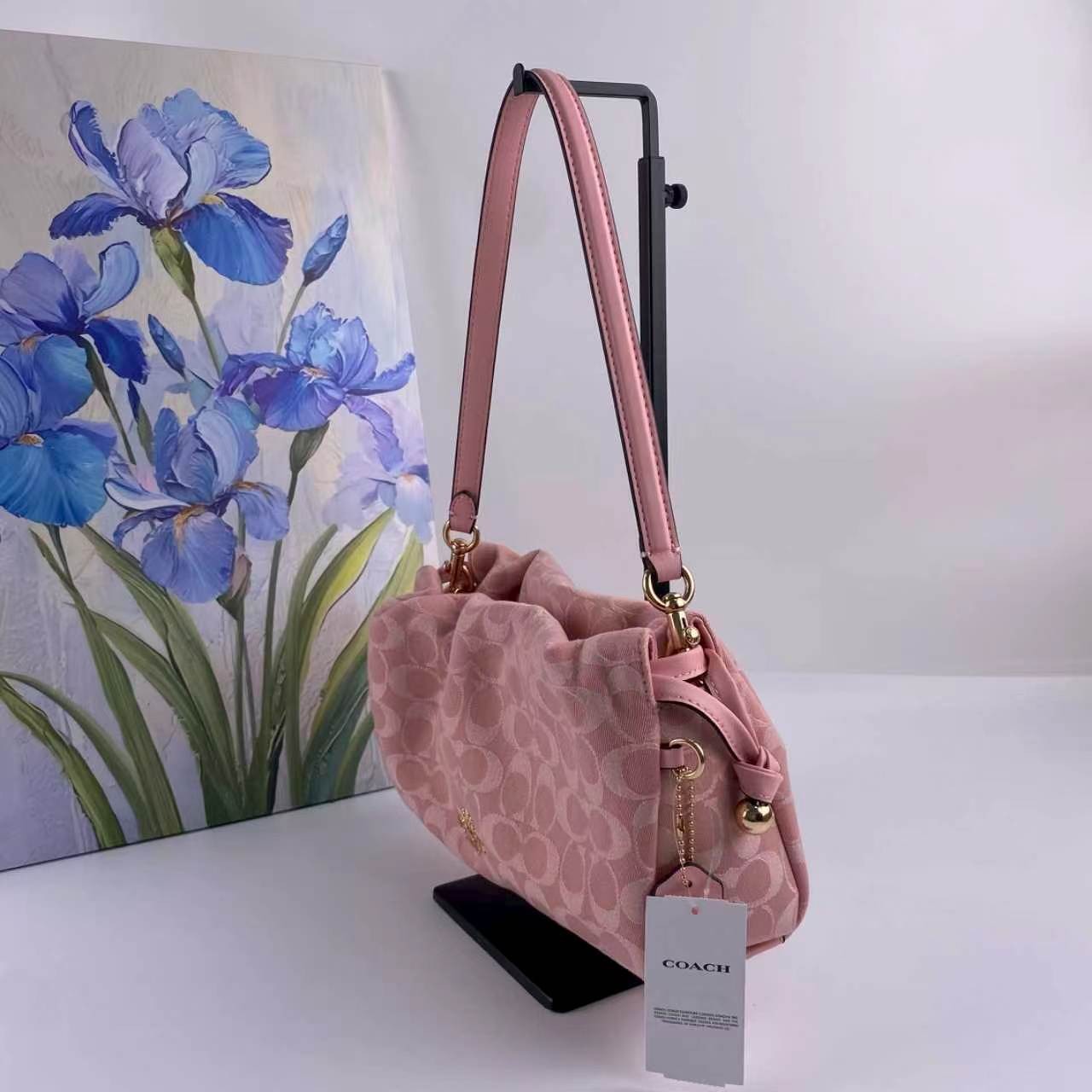Coach CER68 Faye Shoulder Bag Light Pink Signature Denim Outlet 2WAY Japan