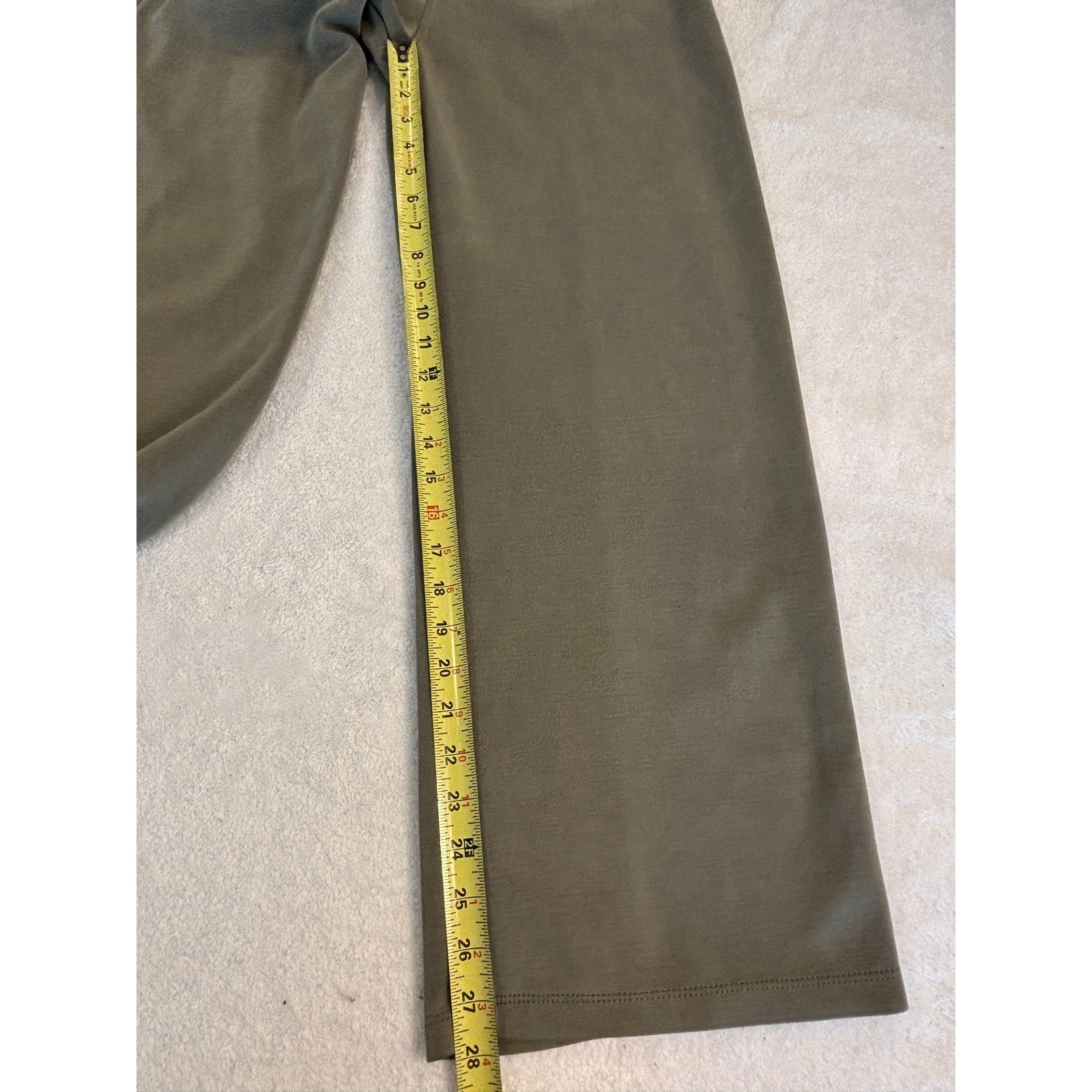 Ododos Olive Green Wide Leg Lounge Pants Elastic Waist Pockets Size L